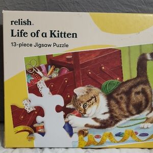 🔥 2/$25 Relish "Life of a Kitten" Senior Jigsaw Puzzle, 13 Large Pieces